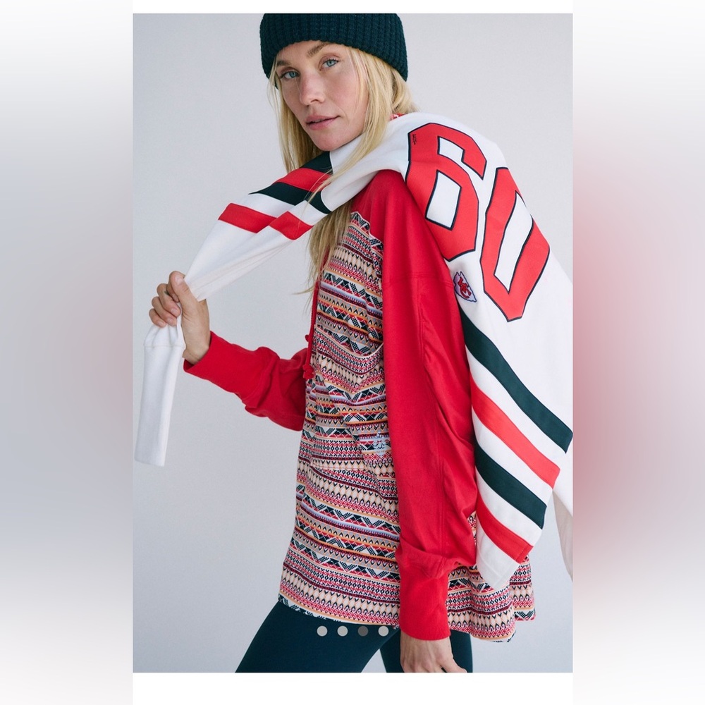 Free People Movement HotShot Printed Hooded Layer in Nordic Knit - Picture 4 of 5